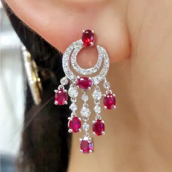 Jewelry - Sold! Gorgeous Natural 4Ct Ruby and 1.85 CT Diamonds on 14k. 5.2 g. 1.25 “